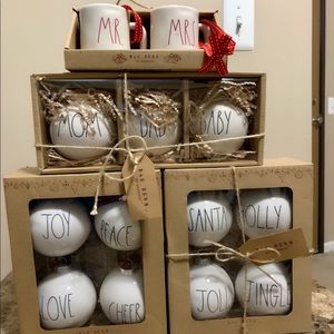 rae dunn christmas ornaments bundle